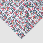 Brandweerman Découpage Vloeipapier, Reddingsheld Tissuepapier (Detail)