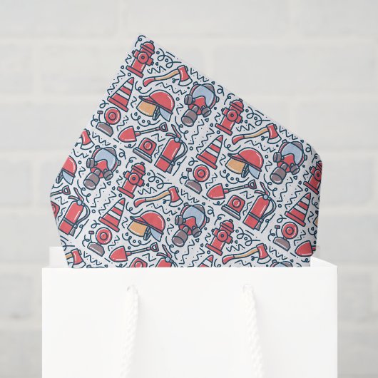Brandweerman Découpage Vloeipapier, Reddingsheld Tissuepapier (Cadeauzakje)