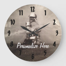 Brandweerman die de lijnen bedient grote klok