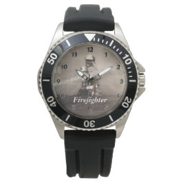 Brandweerman die de lijnen bedient horloge