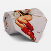  brandweerman die het meisje opneemt stropdas (Opgerold)