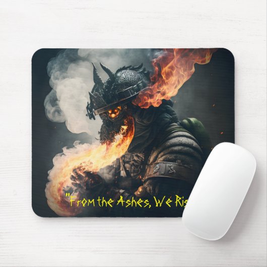 brandweerman die in een draak morft muismat (Met muis)