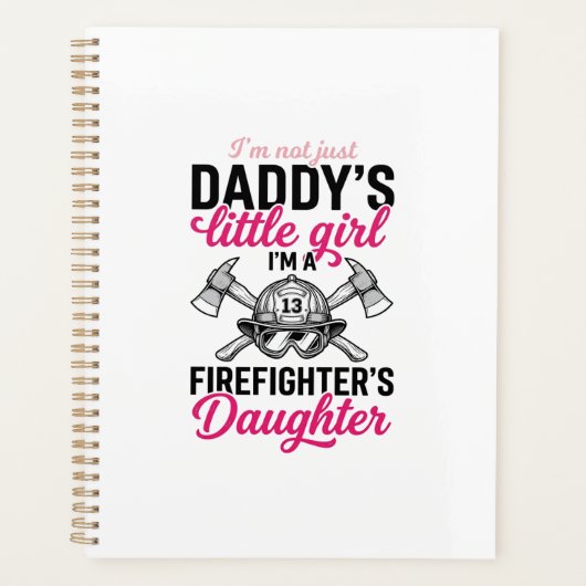 Brandweerman Dochter Citaat Vector T-shirt Ontwerp Planner (Voorkant)