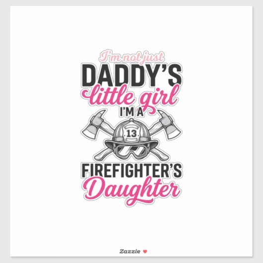 Brandweerman Dochter Citaat Vector T-shirt Ontwerp Sticker (Vel)