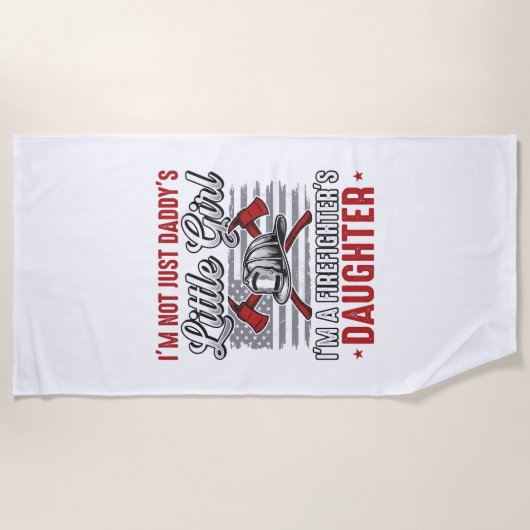 Brandweerman Dochter Vintage Strandlaken (Voorkant)