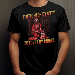 Brandweerman door plicht Hondenliefhebber door keu T-shirt
