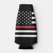 Brandweerman Dunne Rode Lijn Amerikaanse Vlag Mono Flesjeskoeler (Voorkant)