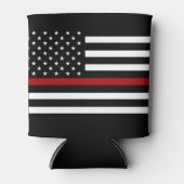 Brandweerman Dunne Rode Lijn Fles Koeler (Voorkant)