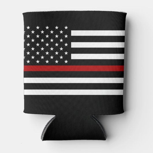 Brandweerman Dunne Rode Lijn Fles Koeler (Voorkant)