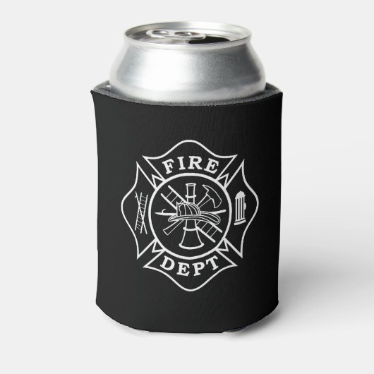 Brandweerman Dunne Rode Lijn Fles Koeler (Blikje Achterkant)