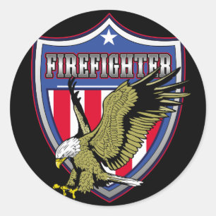 Brandweerman Eagle Shield Ronde Sticker
