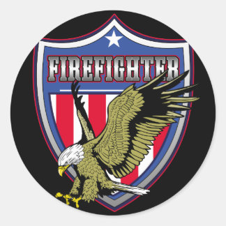 Brandweerman Eagle Shield Ronde Sticker