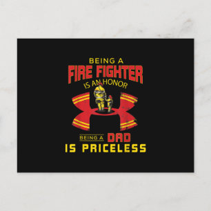 brandweerman - een brandweervader feestdagenkaart