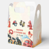 Brandweerman eerste verjaardag brandweerauto bedankdoosjes (Geopend)