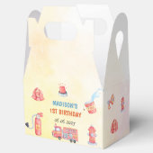 Brandweerman eerste verjaardag brandweerauto bedankdoosjes (Geopend)