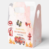 Brandweerman eerste verjaardag brandweerauto bedankdoosjes (Geopend)