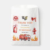 Brandweerman eerste verjaardagsfeest bedankzakje (Voorkant)