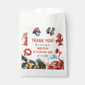 Brandweerman eerste verjaardagsfeest bedankzakje (Voorkant)