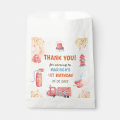 Brandweerman eerste verjaardagsfeest bedankzakje (Voorkant)