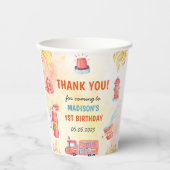 Brandweerman eerste verjaardagsfeest papieren bekers (Voorkant)