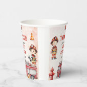 Brandweerman eerste verjaardagsfeest papieren bekers (Rechts)