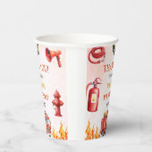 Brandweerman eerste verjaardagsfeest papieren bekers (Rechts)