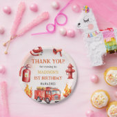 Brandweerman eerste verjaardagsfeest papieren bordje (Feest)