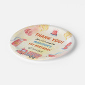 Brandweerman eerste verjaardagsfeest papieren bordje (Gekanteld)