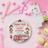 Brandweerman eerste verjaardagsfeest papieren bordje (Feest)