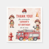 Brandweerman eerste verjaardagsfeest servet (Voorkant)