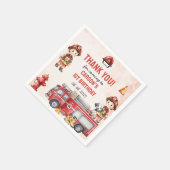 Brandweerman eerste verjaardagsfeest servet (Hoek)