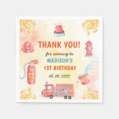 Brandweerman eerste verjaardagsfeest servet (Voorkant)