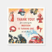 Brandweerman eerste verjaardagsfeest servet (Voorkant)