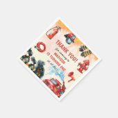 Brandweerman eerste verjaardagsfeest servet (Hoek)