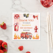 Brandweerman eerste verjaardagsfeest servet (Insitu)