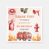 Brandweerman eerste verjaardagsfeest servet (Voorkant)