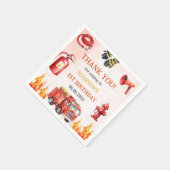 Brandweerman eerste verjaardagsfeest servet (Hoek)