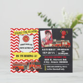 Brandweerman Elke leeftijd Verjaardag met Foto Kaart (Staand voorkant)