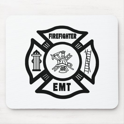 Brandweerman EMT Mousepad Muismat (Voorkant)