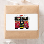Brandweerman en Brandmotor Sticker Label (Insitu)