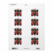 Brandweerman en Brandmotor Sticker Label (Full Sheet)