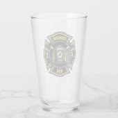 Brandweerman en brandweerteam van brandweerdienst glas (Achterkant)