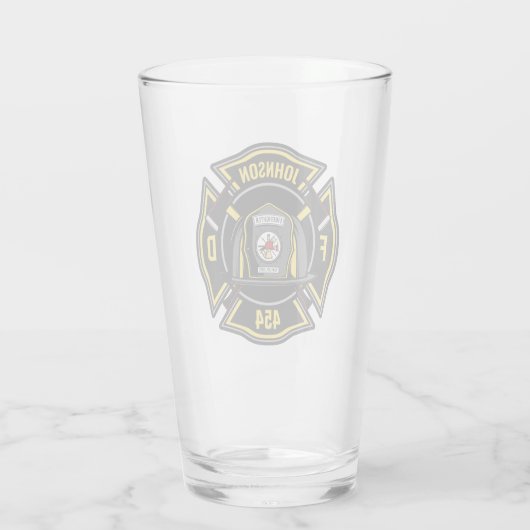 Brandweerman en brandweerteam van brandweerdienst glas (Achterkant)