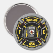 Brandweerman en brandweerteam van brandweerdienst magneet (Voorkant / Achterkant)