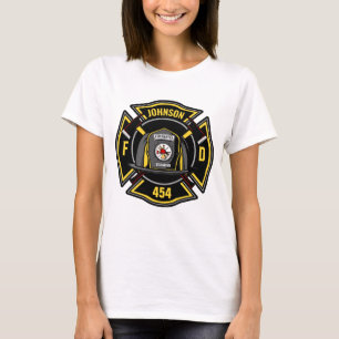 Brandweerman en brandweerteam van brandweerdienst t-shirt