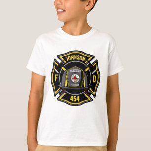 Brandweerman en brandweerteam van brandweerdienst t-shirt