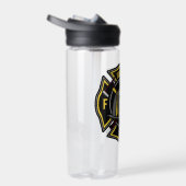 Brandweerman en brandweerteam van brandweerdienst waterfles (Rechts)