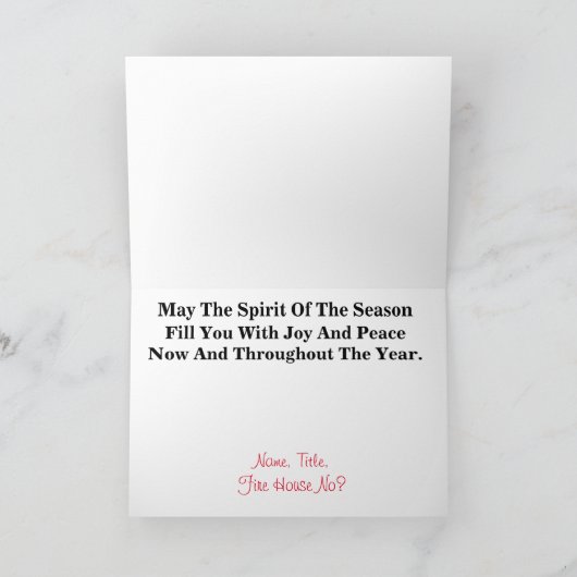 Brandweerman en Santa Silhouette Kerst Kaart (Binnen)