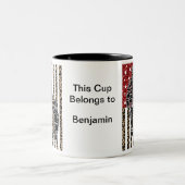 Brandweerman en zoon Amerikaanse vlag Tweekleurige Koffiemok (Center)