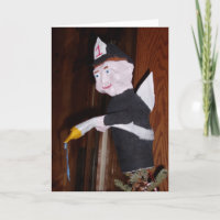 "Brandweerman engel boomtopper" kerstkaart